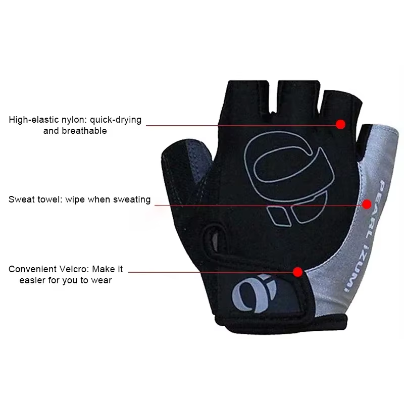 Gants de cyclisme demi-doigt Gel anti-dérapant Anti-transpiration