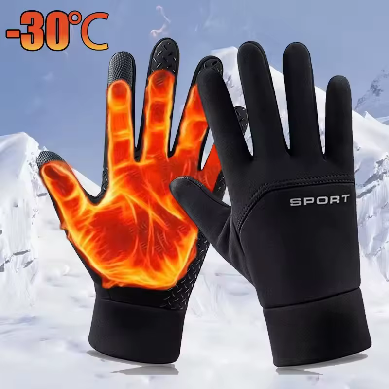 Gants chauds d'hiver pour écran tactile, coupe-vent, antidérapants, résistants au froid, pour cyclisme en plein air, pour hommes et femmes, pour course à pied, randonnée, ski