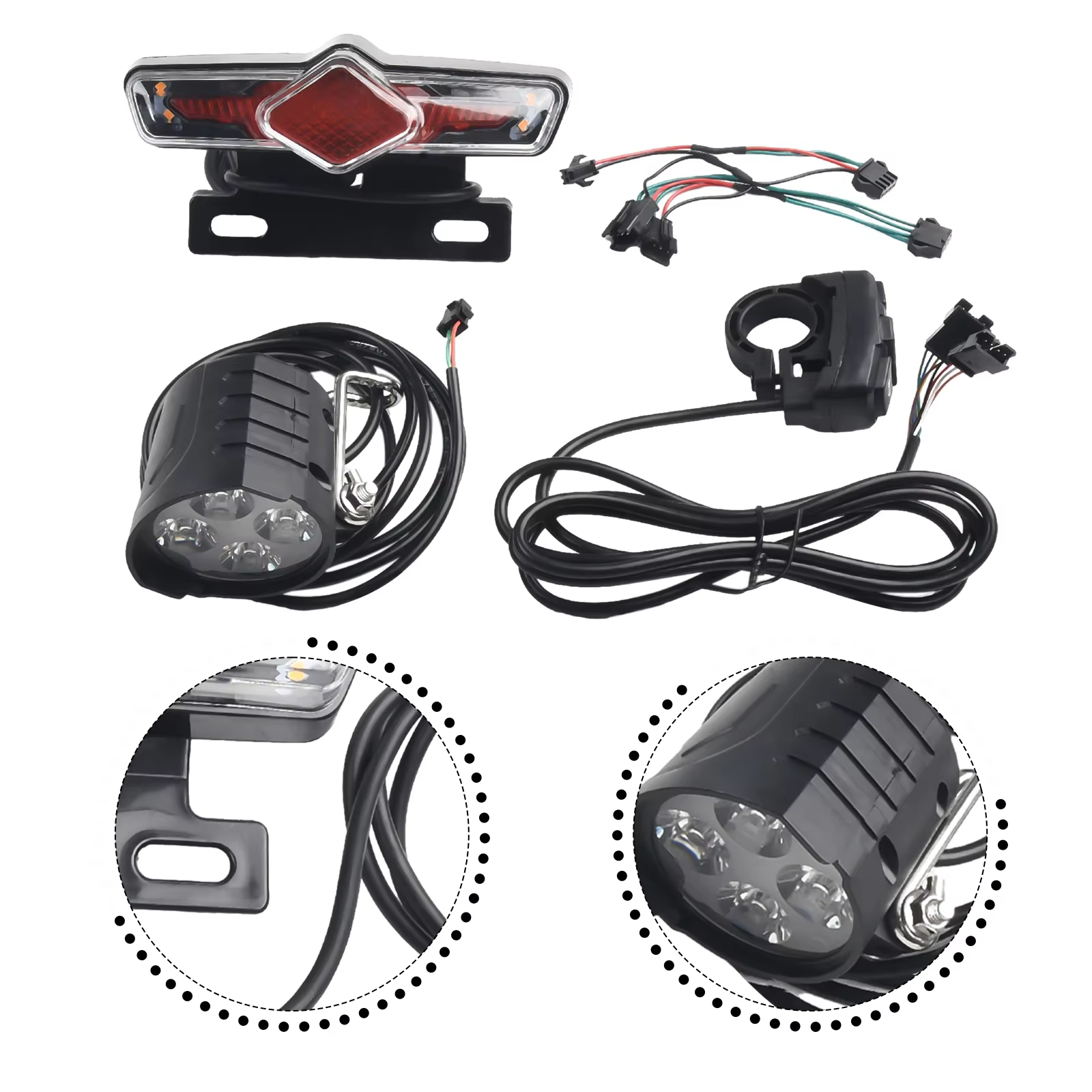 Kit de feux avant et arrière pour vélo électrique 12-72V