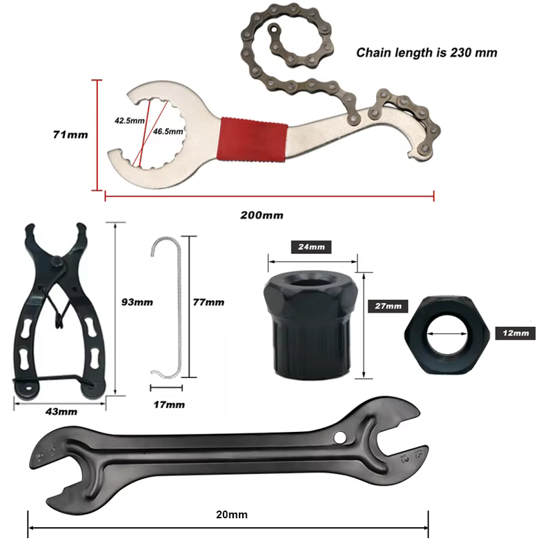 Kits d'outils de réparation de vélo : déchaîneur