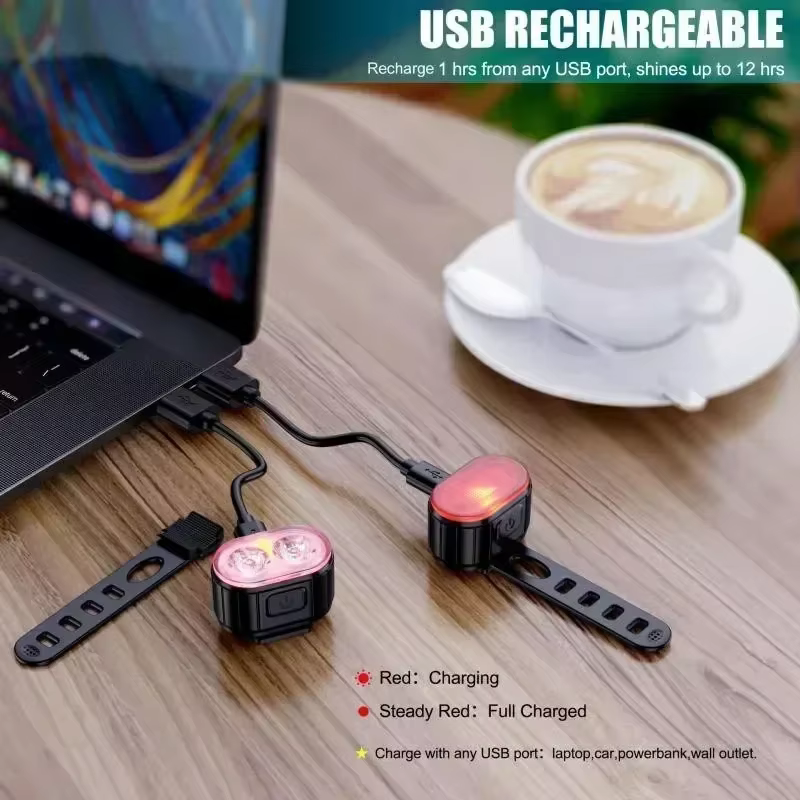 BUCKLOS ensemble de feux de vélo feu arrière Rechargeable lampe avant étanche phare d'équitation USB vtt feu
