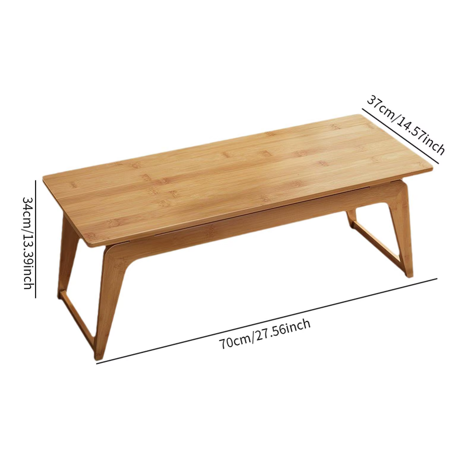 Petite table basse pliante, facile à assembler, portable, rectangulaire, pour balcon, extérieur, intérieur, chambre, salon, décoration