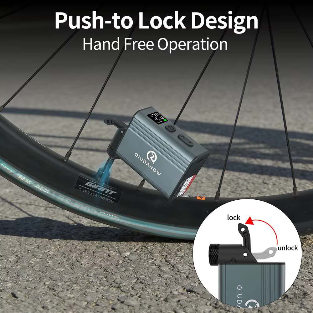 Pompe à air électrique portable pour pneus de vélo avec écran numérique