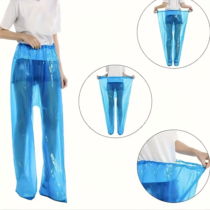 Lot de 5/10 pantalons de pluie jetables portables anti-éclaboussures