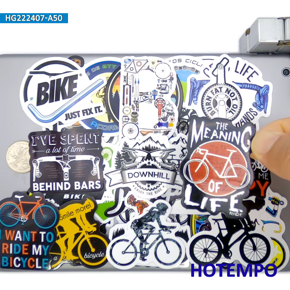Ensemble d’autocollants de style vélo