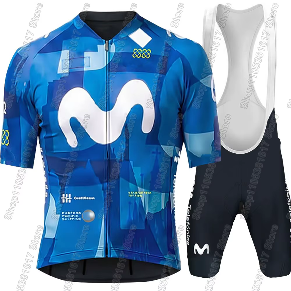 Ensemble Maillot et Short de Cyclisme Équipe Pro France Tour 2026 – Tenue VTT et Vélo de Route TDF Espagne