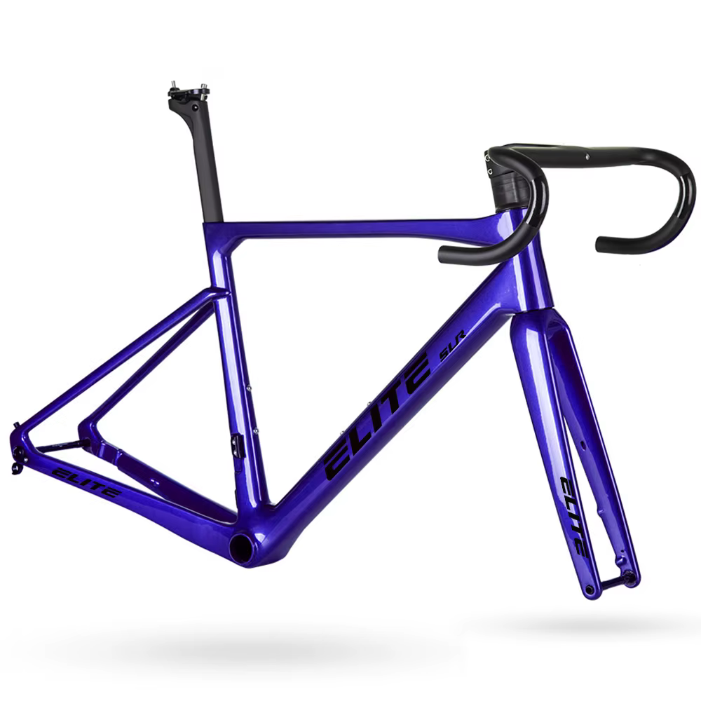 ELITE cadre de vélo de route carbone 47/49/51/54/56cm T47 frein à disque Ultra léger tige de selle pièces de cyclisme