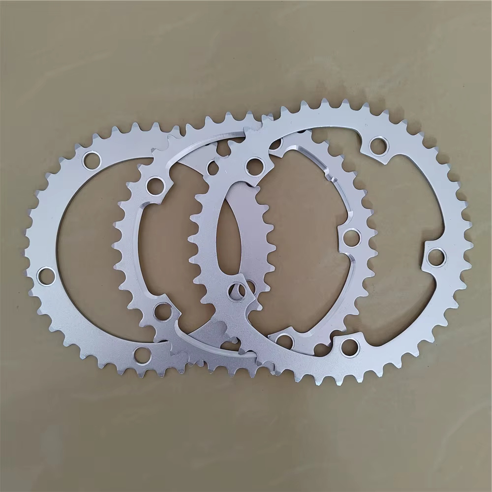 Couronne de roue à chaîne en alliage d'aluminium argenté pour vélo pliant