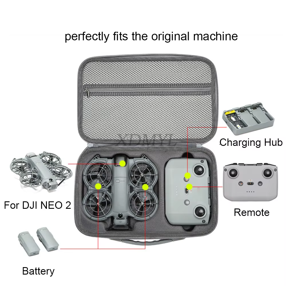 Sac de rangement pour DJI Neo 2 Mini, sac à main portable, étui de transport pour voyage en plein air, étui pour contrôleur DJI RC N3, accessoires de drone