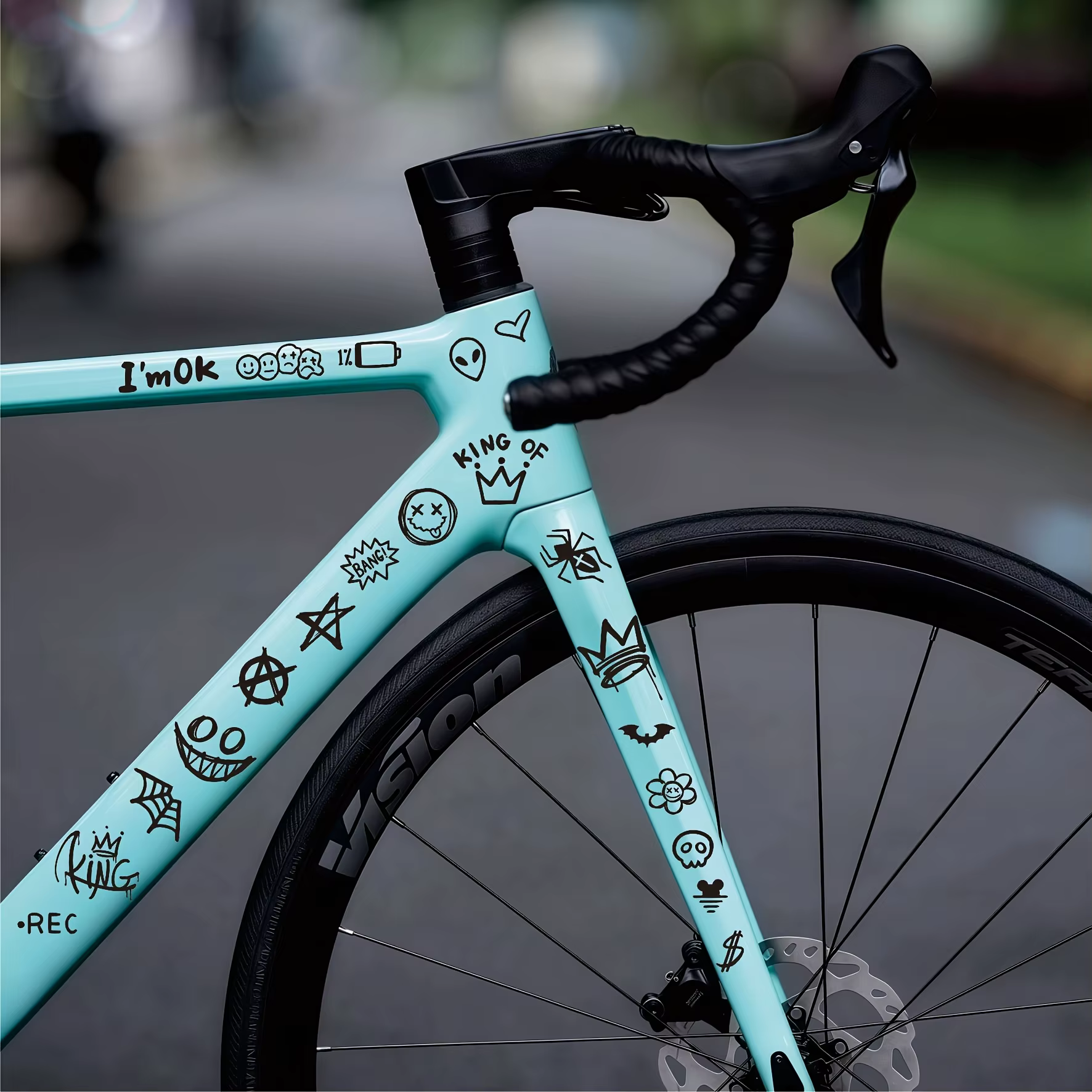 Ensemble complet de 22 pièces pour cadre de vélo ; Convient aux autocollants