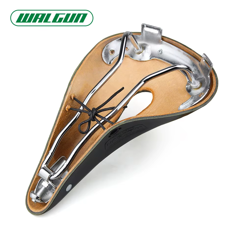 Selle de vélo WALGUN, selle en cuir vintage artisanale