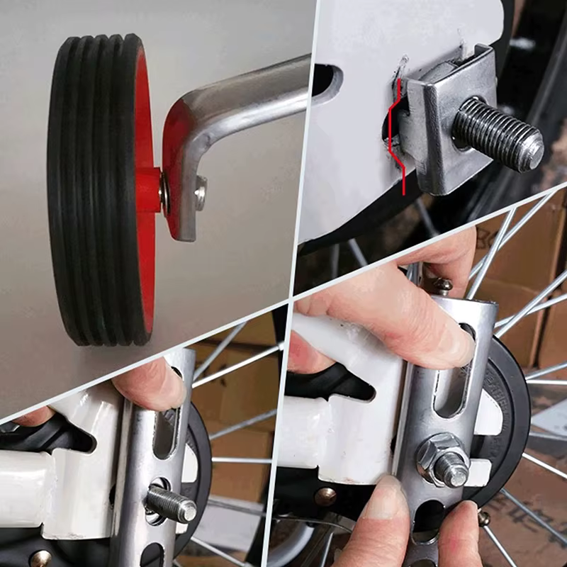 1 paire de roues d'entraînement de vélo réglables