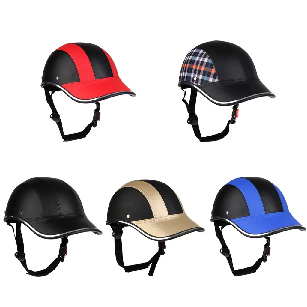 Casque de vélo en cuir ABS avec sangle réglable