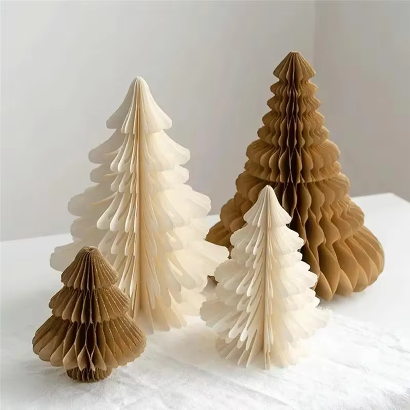 ABKJ-Mini arbre de noël 3D papier décoration noël Photo accessoires décoration nouvel an décor à la maison