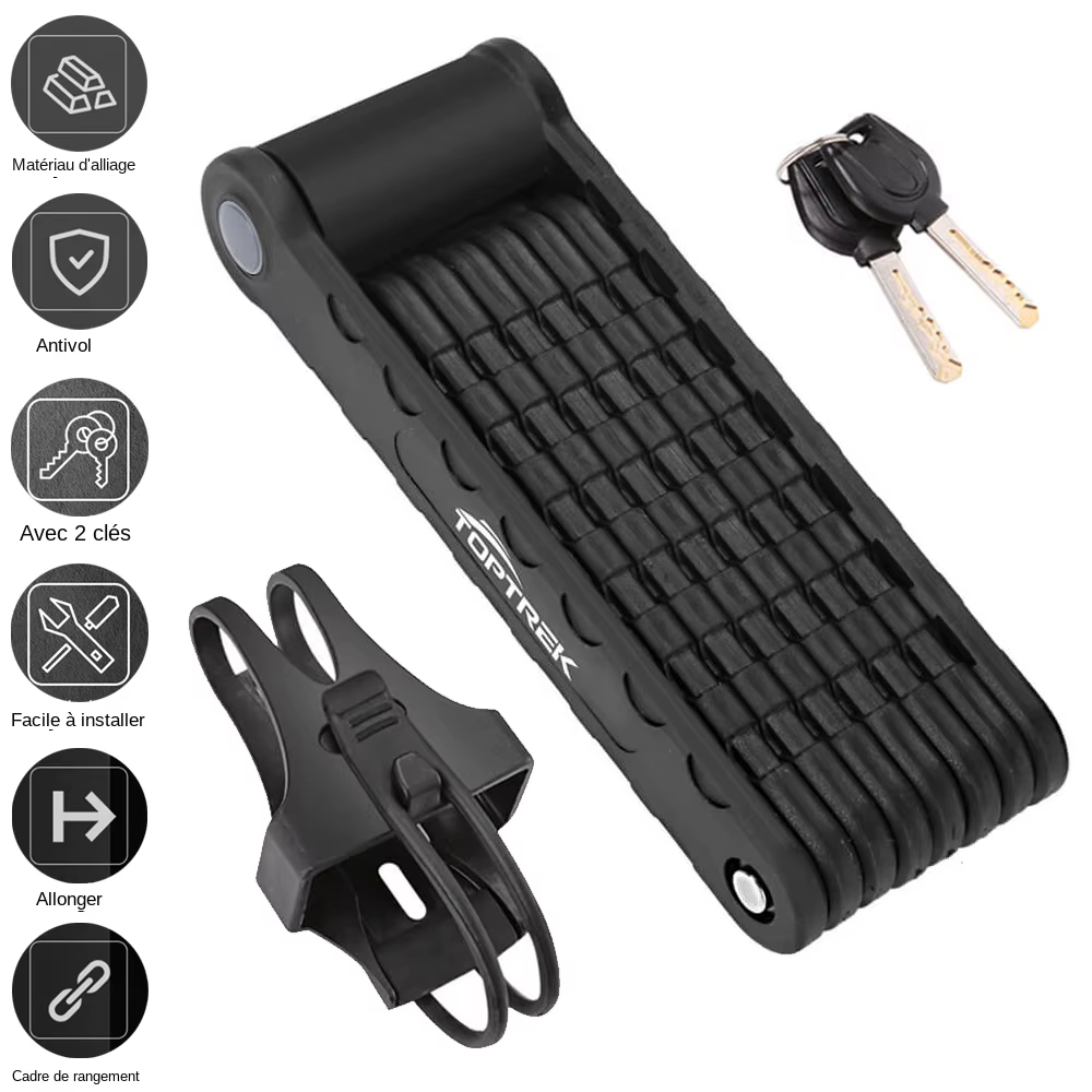 Toptrek serrure de vélo pliable
