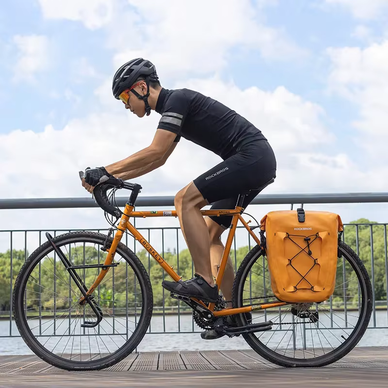 ROCKBROS étanche 25L vélo support sac voyage cyclisme sac panier PVC