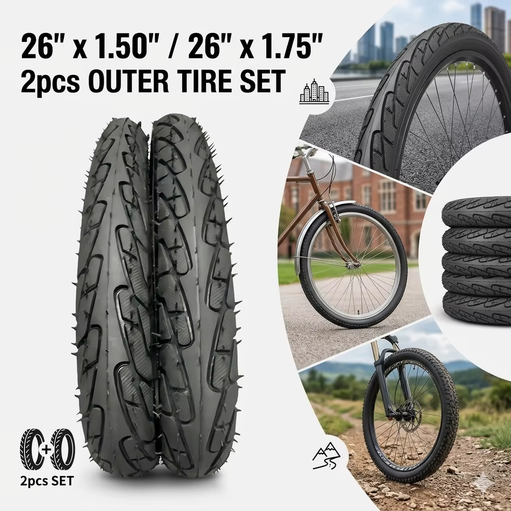 1 paire de pneus de vélo de 26 pouces