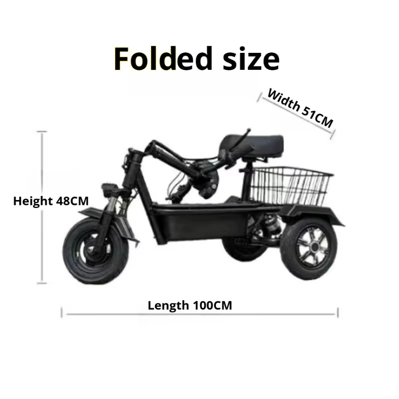 Mini adulte Portable avec panier Scooter électrique personnes âgées trajet Tricycle