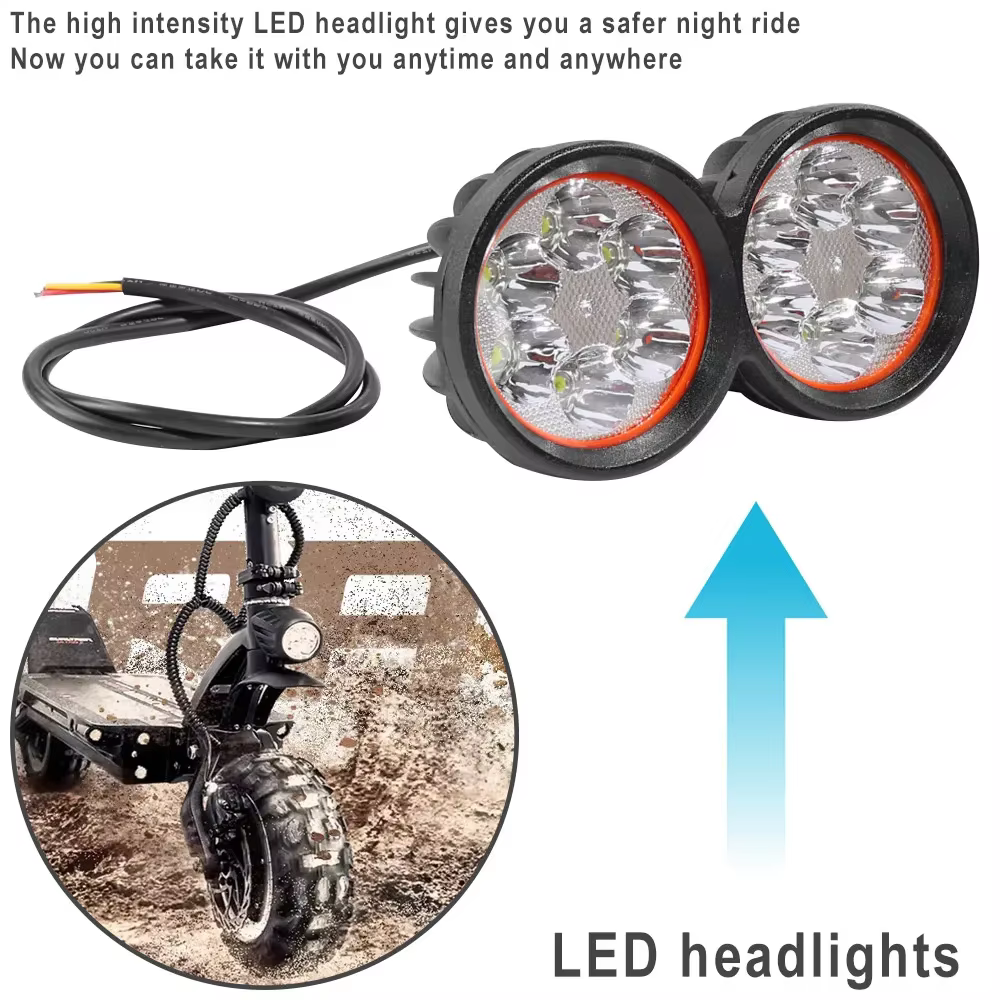 Phare avant LED lampe Super lumineux Scooters 6 LED projecteur antibrouillard travail Spot 12-80V universel Scooter électrique Spot
