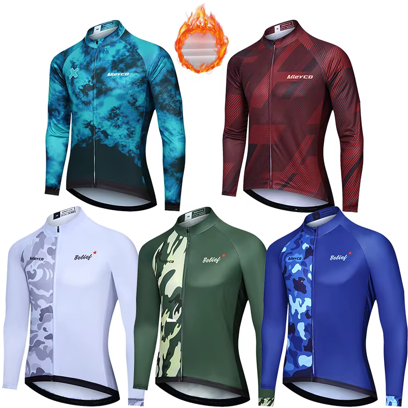 Maillot de cyclisme thermique d'hiver pour hommes