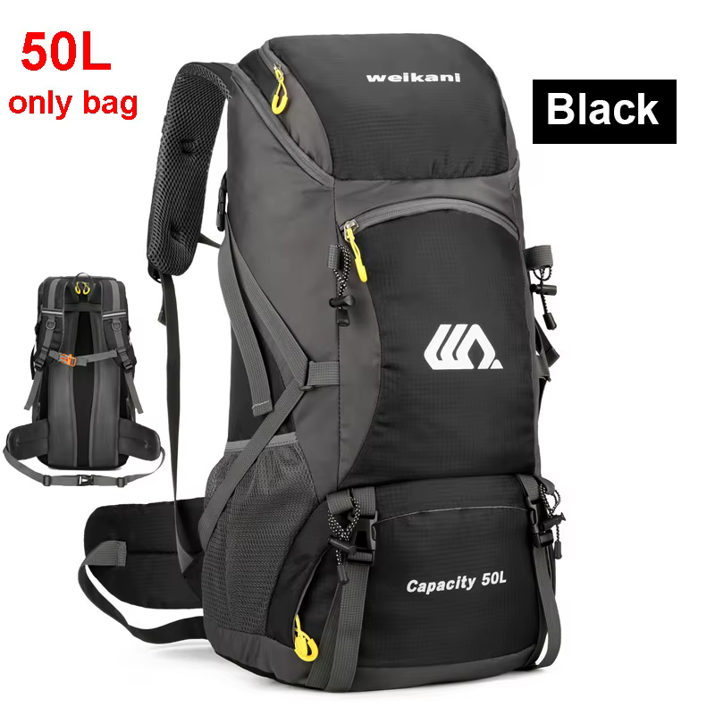 Sac à dos de voyage 50L Camping Hommes Grand Randonnée Sac à dos Touristique Imperméable Sac de sport de plein air Escalade Alpinisme Bagages