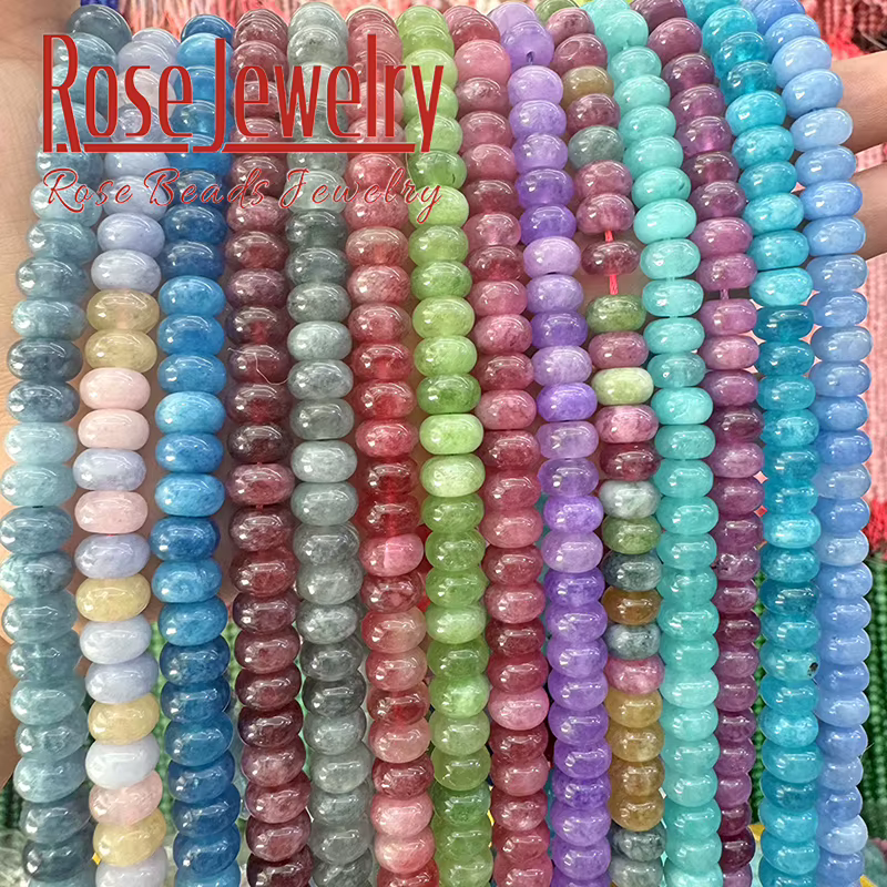 Perles Rondes en Tourmaline, Boulier, Jades Colorés Naturels, pour Bijoux de Direction, DIY, Bracelets, Colliers de la raq, 5x8mm, 15 Pouces