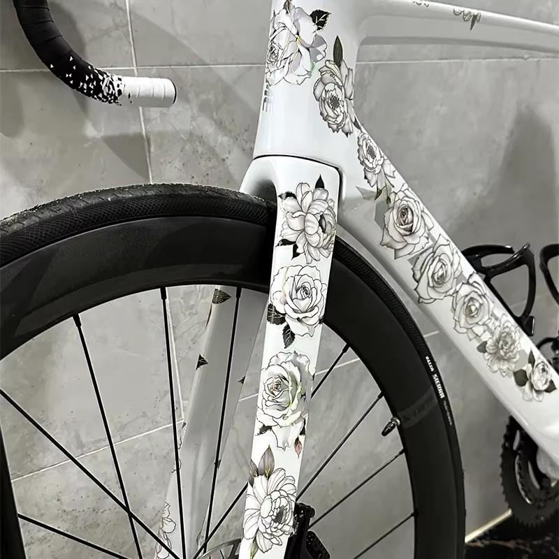 Autocollants de vélo fleur pour cadre