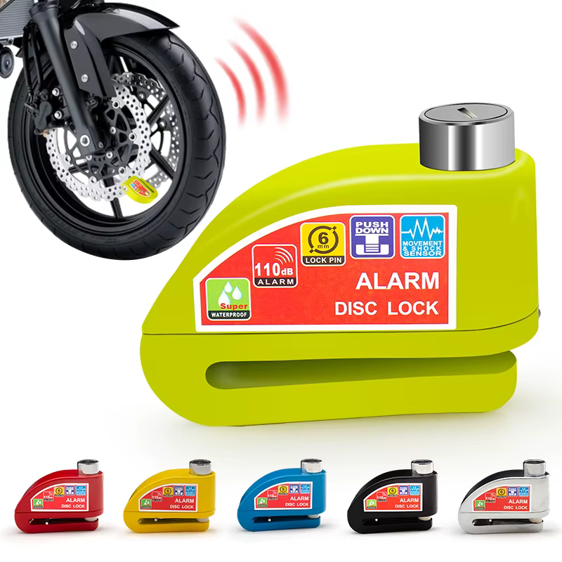 Scooter Moto vélo alarme serrure roue frein à disque étanche antivol en alliage d'aluminium sécurité