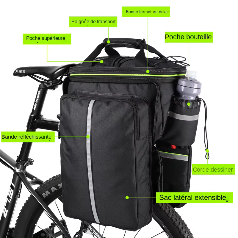 WEST BIKING – sac de coffre de vélo étanche 3 en 1