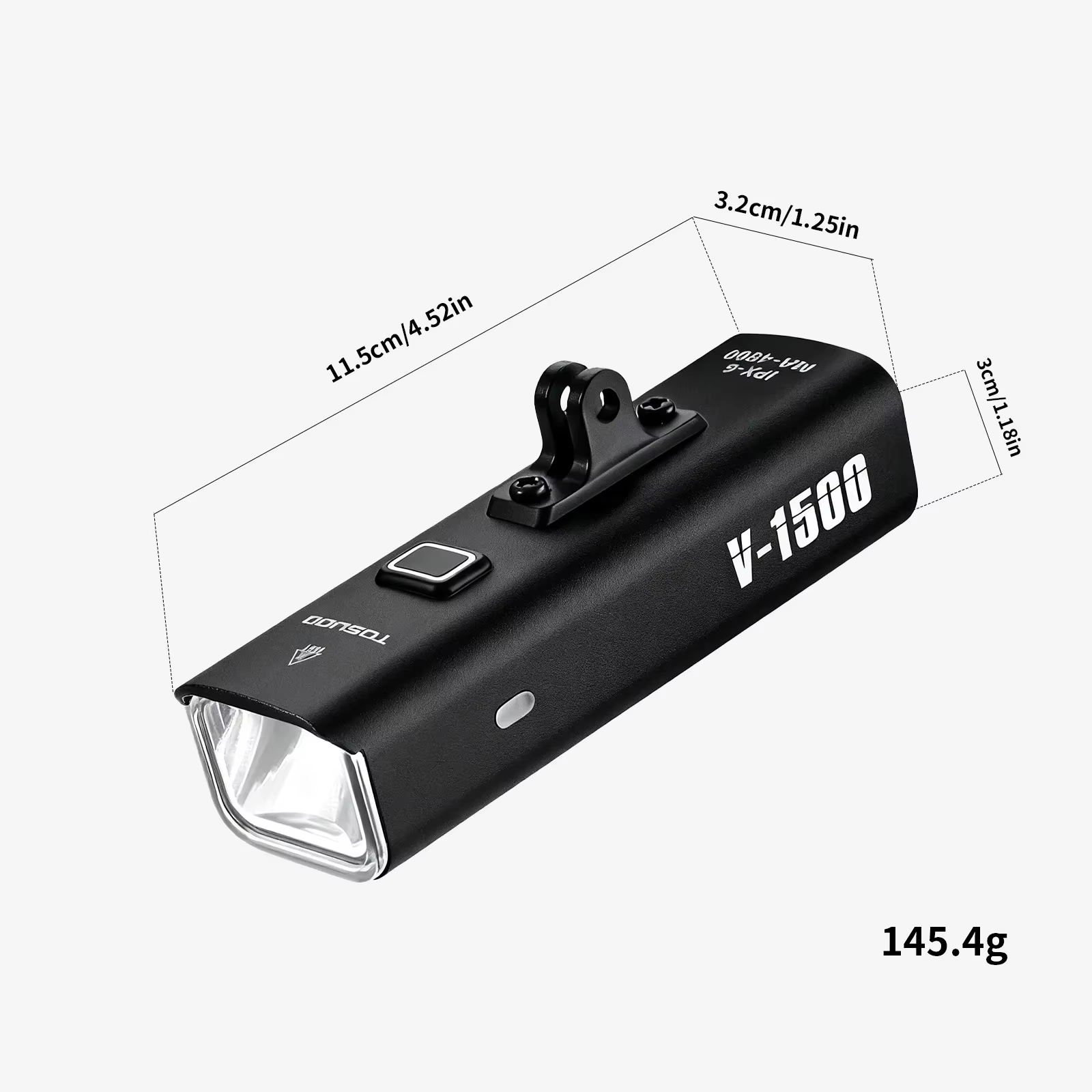 TOSUOD feu avant de vélo 1500 Lumens 4800mAh lumière