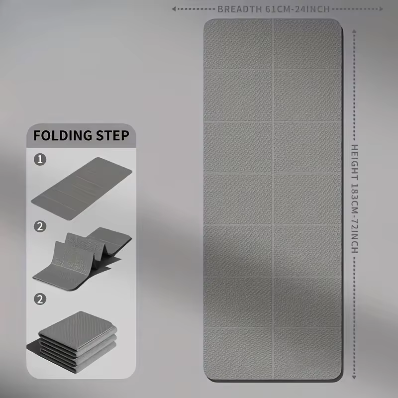 Tapis de Yoga pliable, silencieux, écologique, pliable, pour voyage, exercice de Fitness, Double face, antidérapant, pour Pilates et entraînements au sol, danse