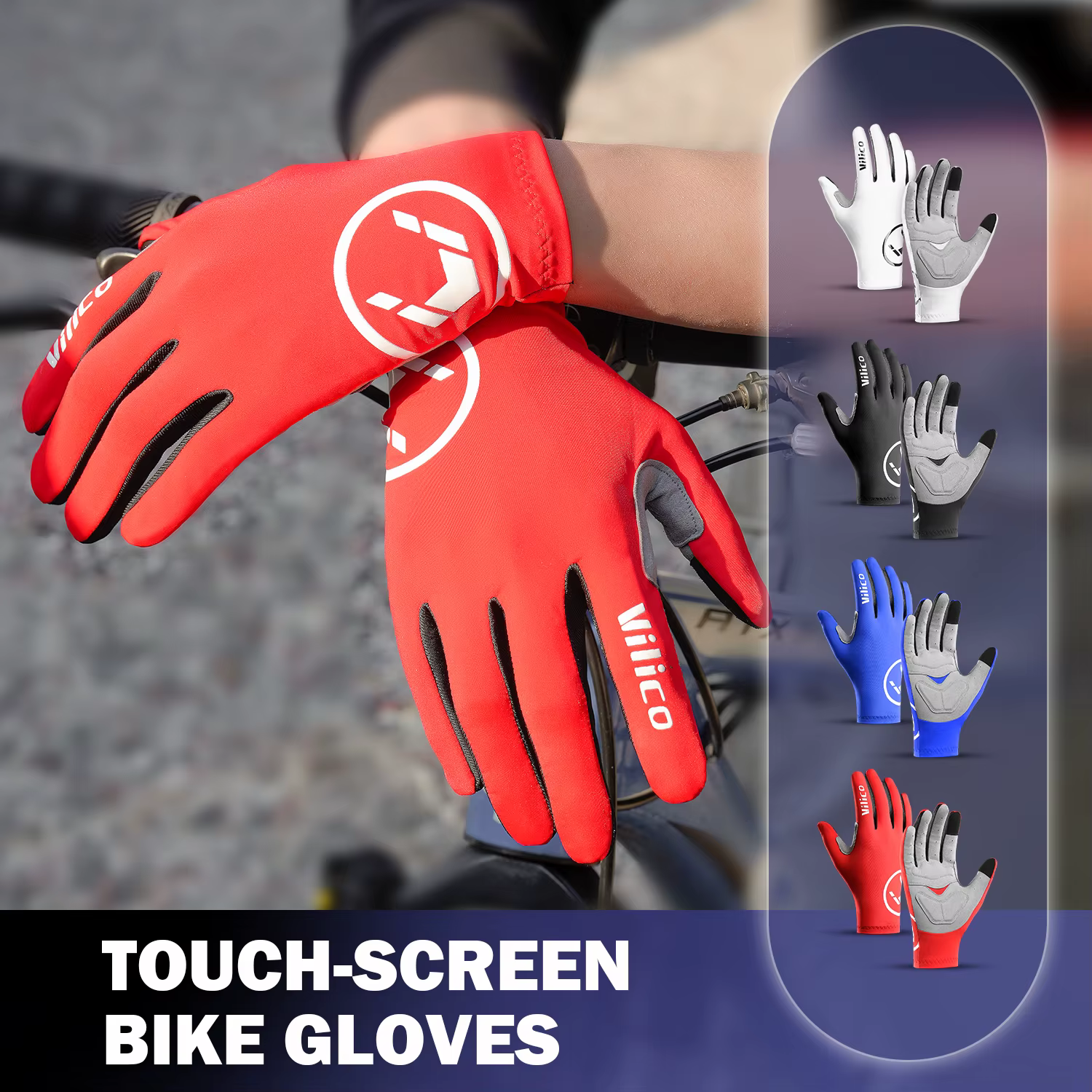 Gants de cyclisme VILICO antidérapants pour femmes et hommes