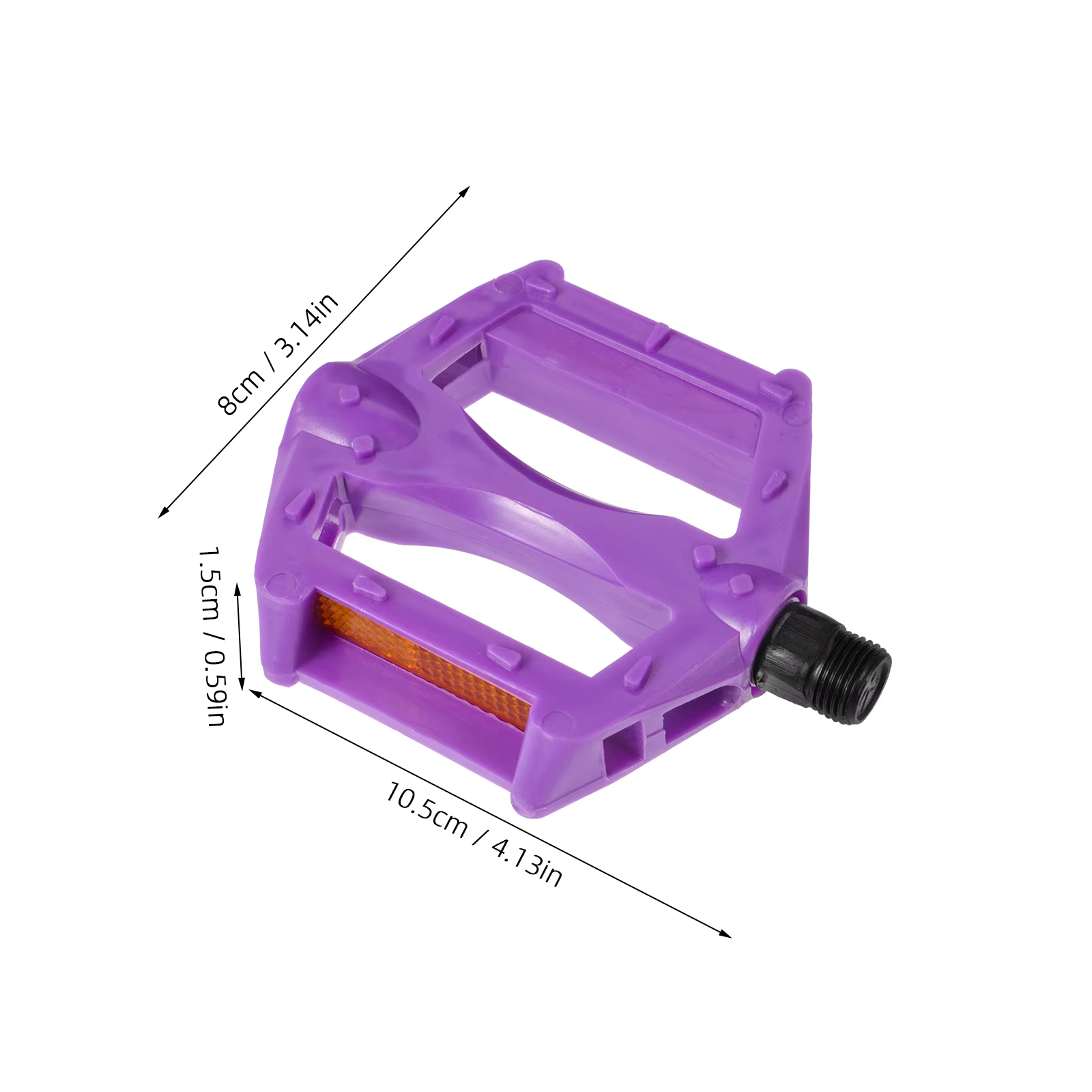 Pédales de vélo violettes en plastique et fer