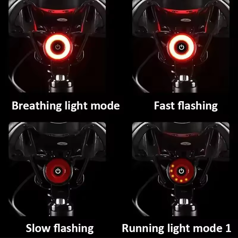 2025 nouveau vélo intelligent Auto frein détection lumière LED étanche charge