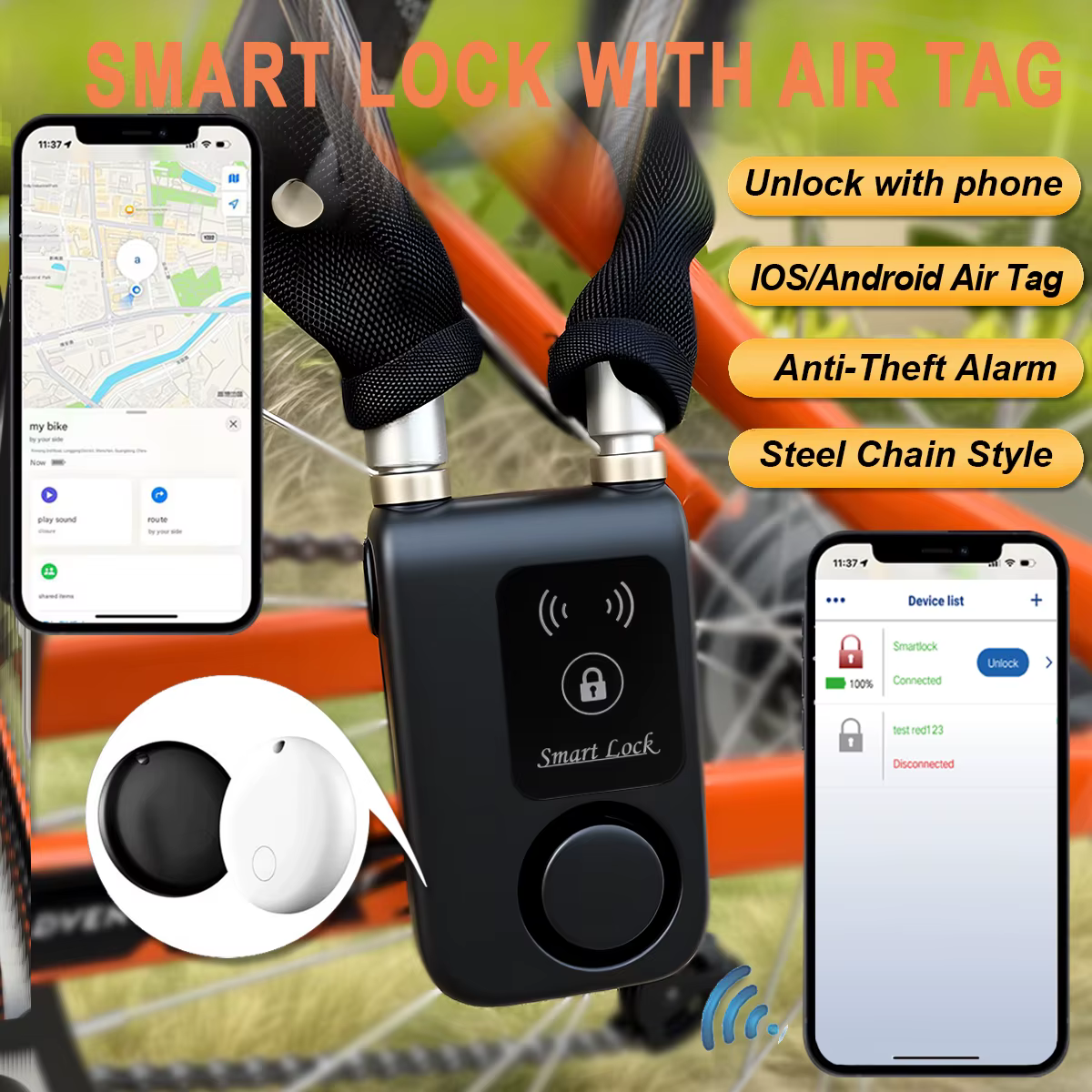Antivol intelligent pour vélo/moto : contrôle sans clé via application