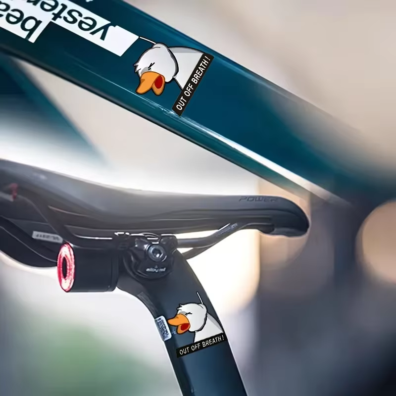 Autocollant de vélo « Funny Tired Duck "Out Of Breath" »