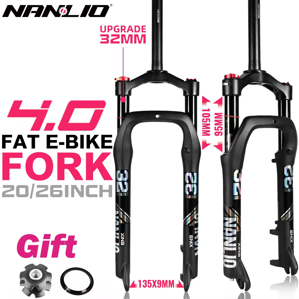 Nanlio – fourche de Suspension Fat Bike 20/26 pouces