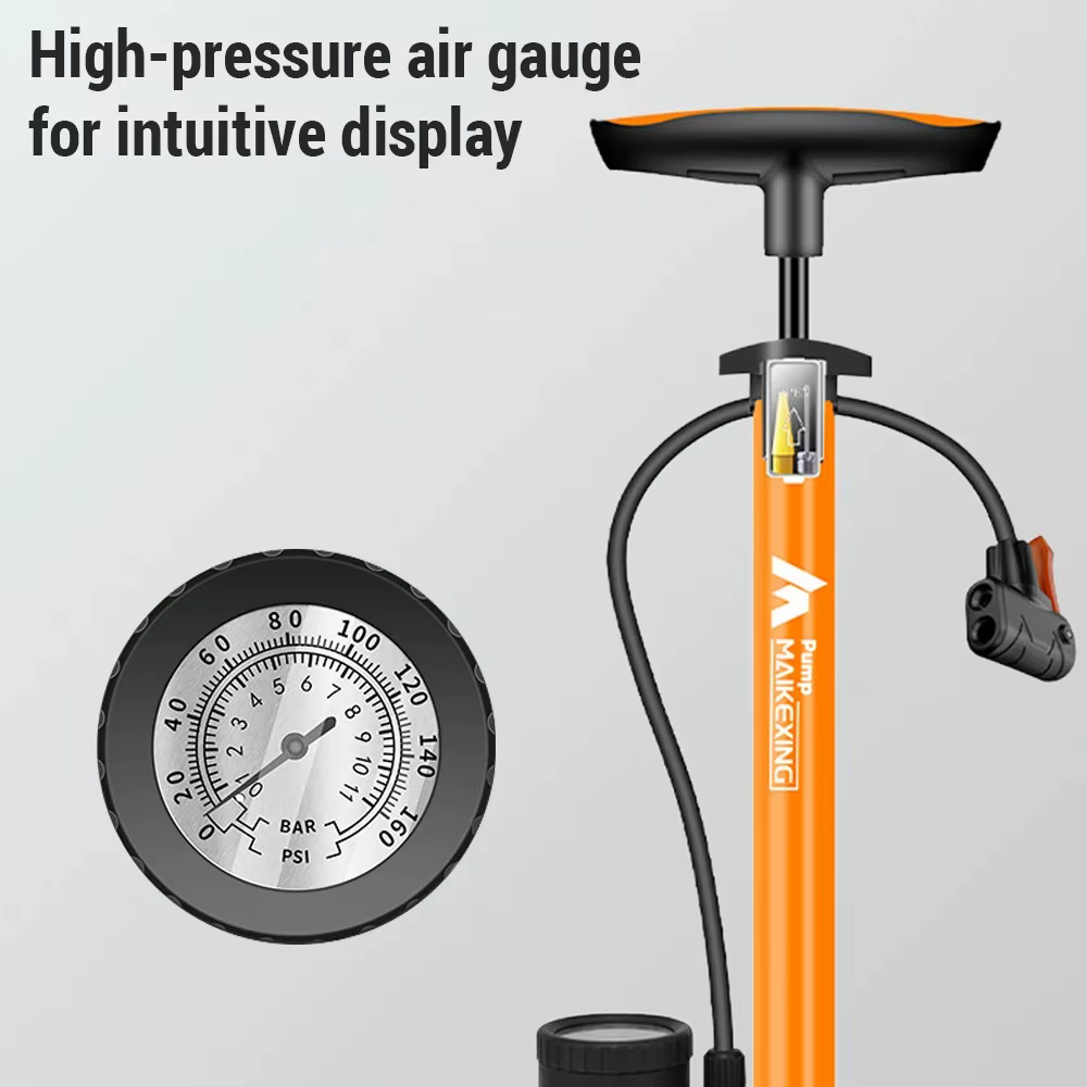 Pompe à vélo 160PSI, jauge Portable