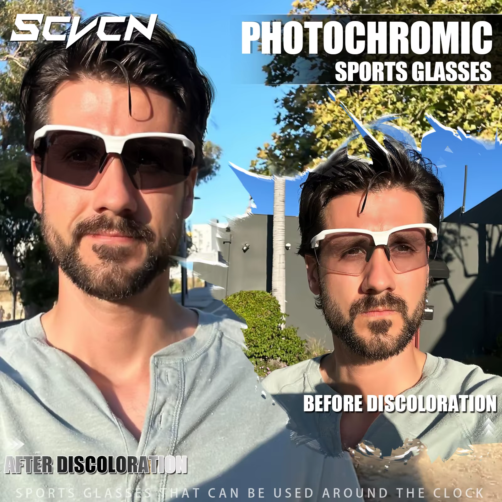 SCVCN lunettes de cyclisme photochromiques hommes vtt