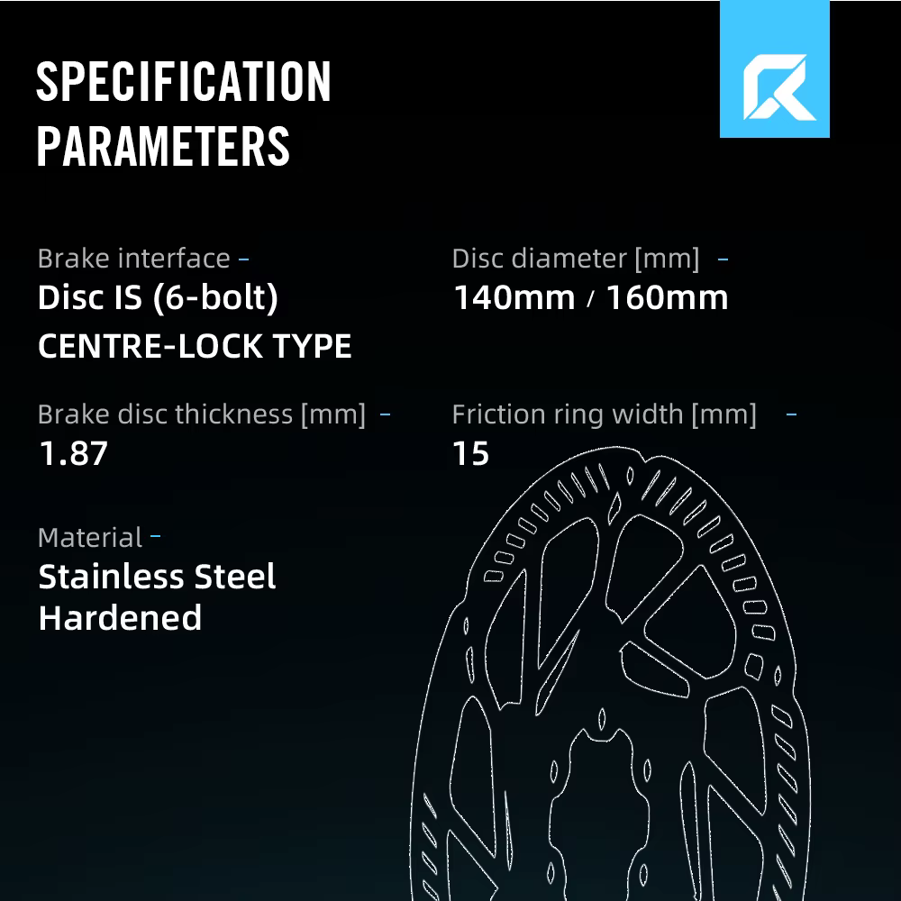 RYET Rotor de disque de vélo flottant ultraléger 140mm 160mm - 6 boulons et verrouillage central en acier inoxydable