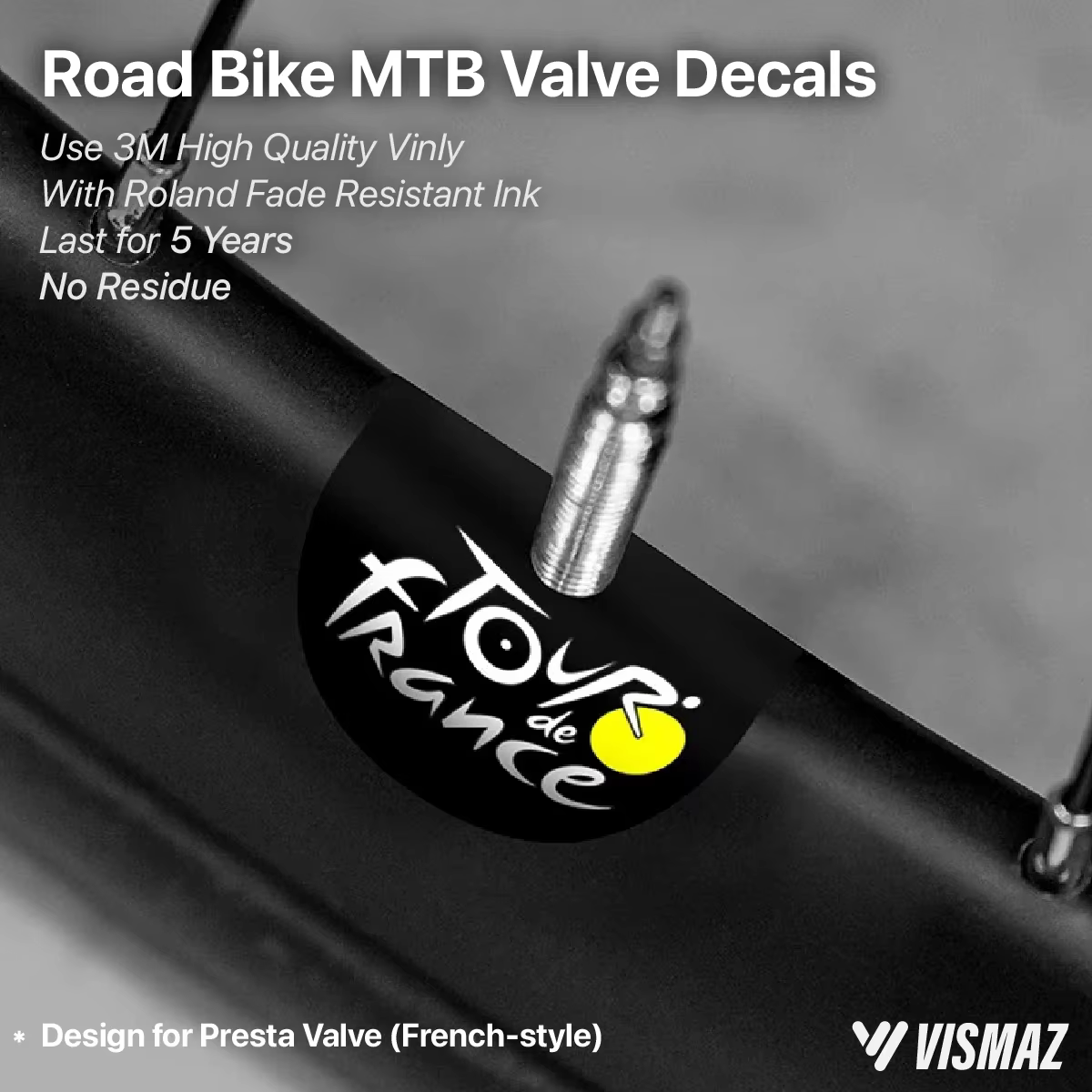 Autocollants de Valve de championnat du monde de Vismaz pour vélo de route vtt