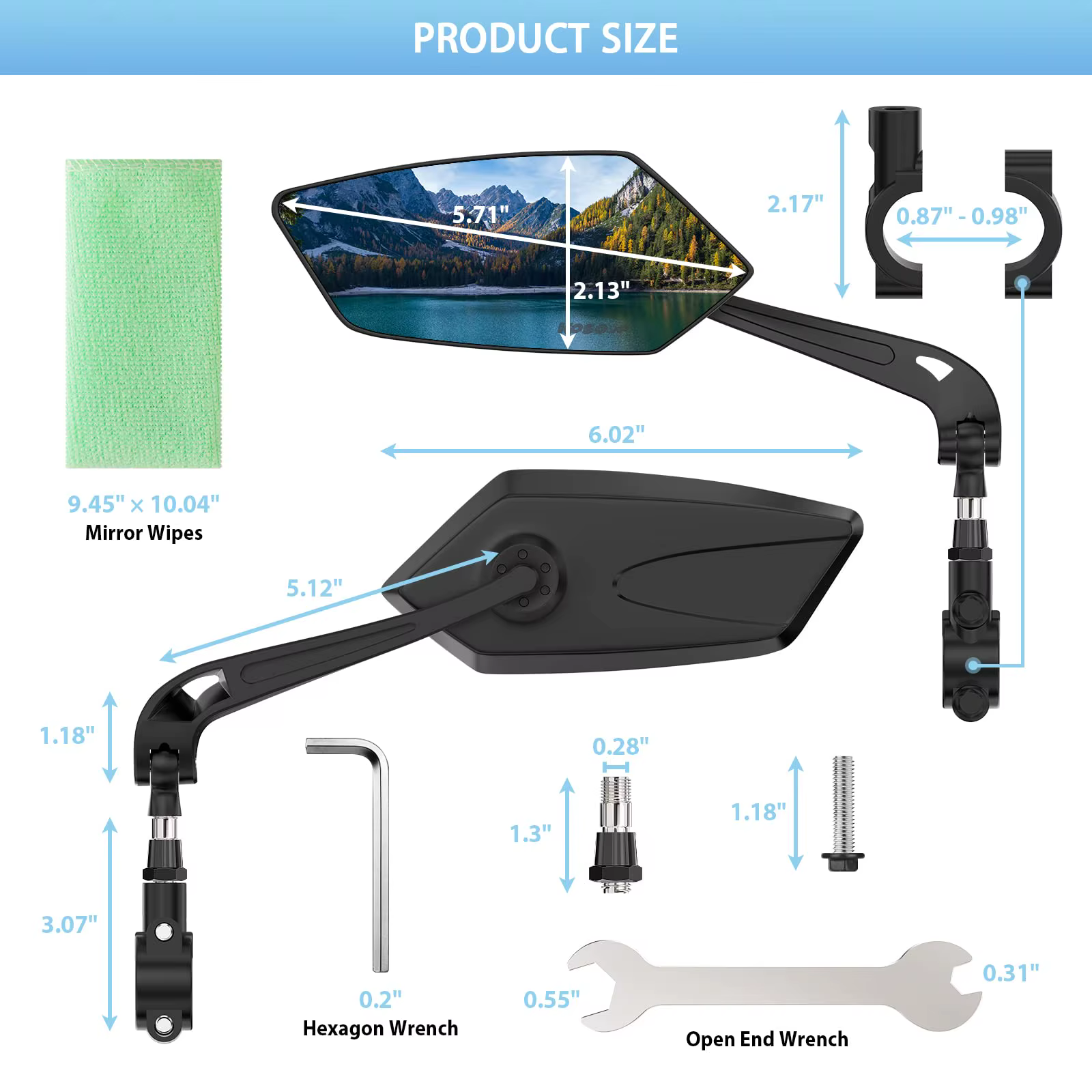DOMEN rétroviseur grand Angle de vélo cyclisme 360 ° Rétroviseurs de guidon