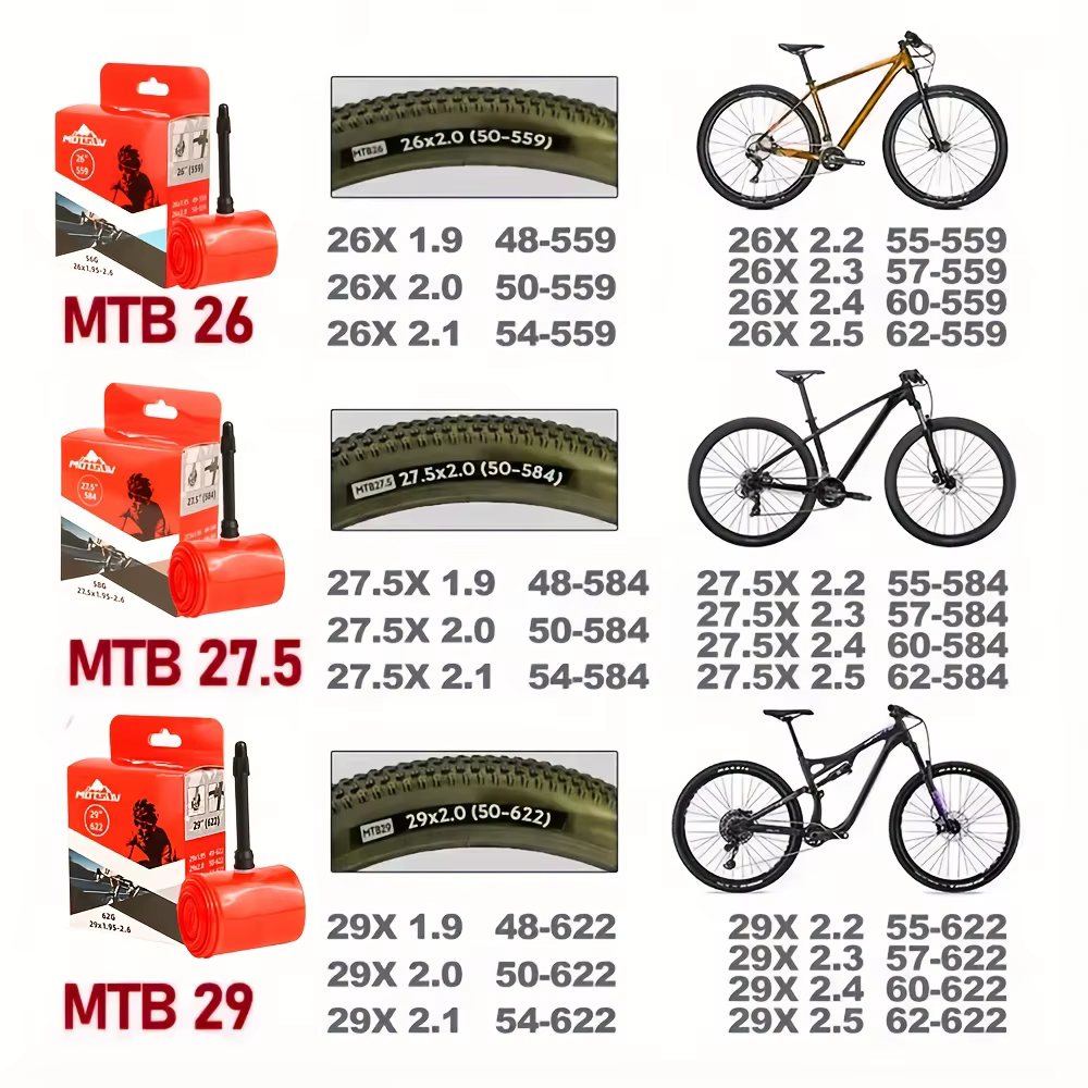 Kit de chambre à air pour vélo de montagne en TPU