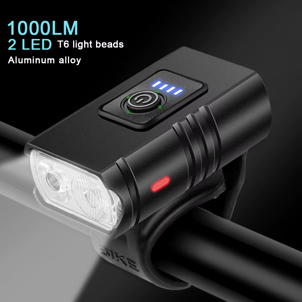 Lampe de poche LED aste USB pour vélo, éclairage avant de vélo, lampe de sauna de vélo, lampe VTT, 6 modes, BK02, T6