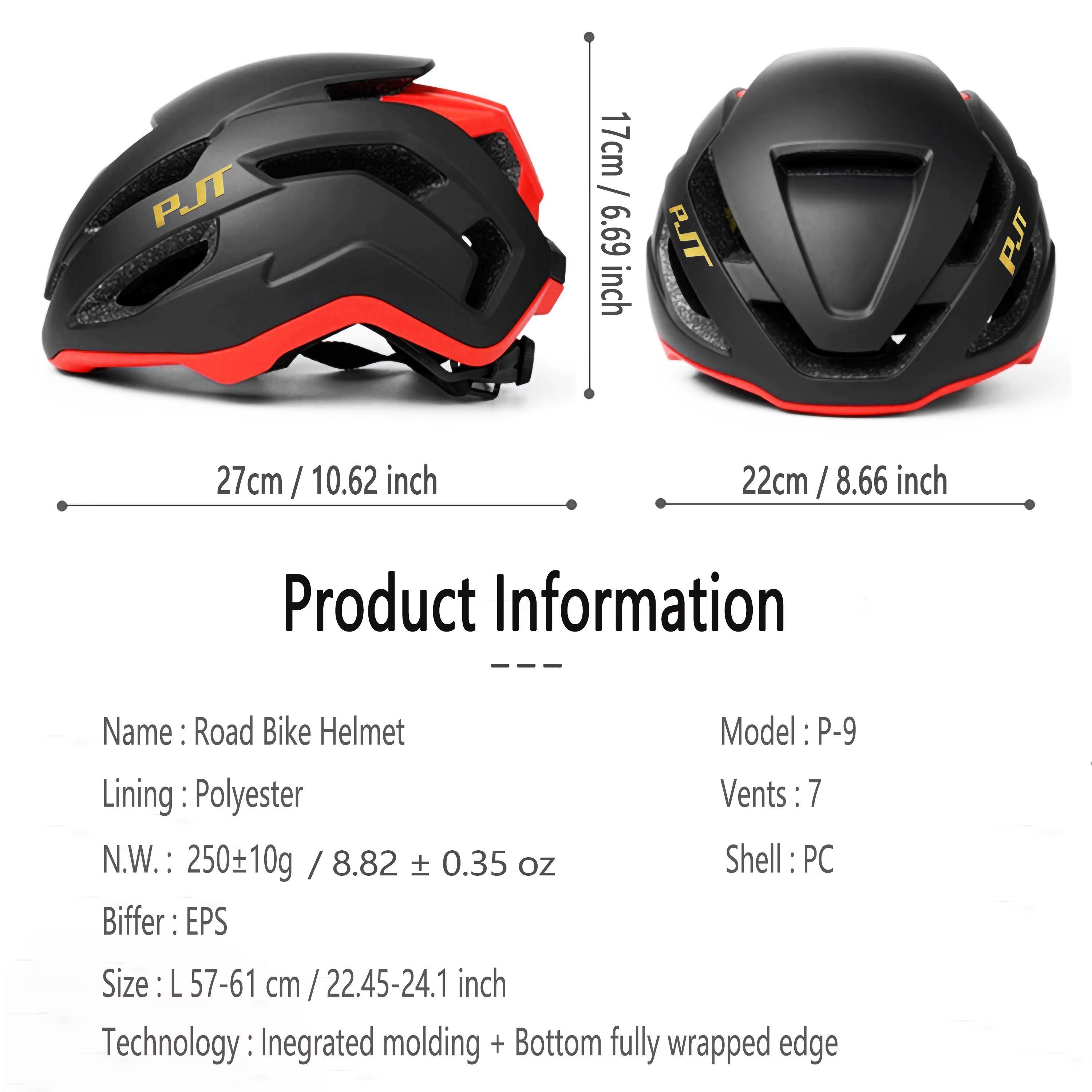 Casque de vélo de route rose PJT