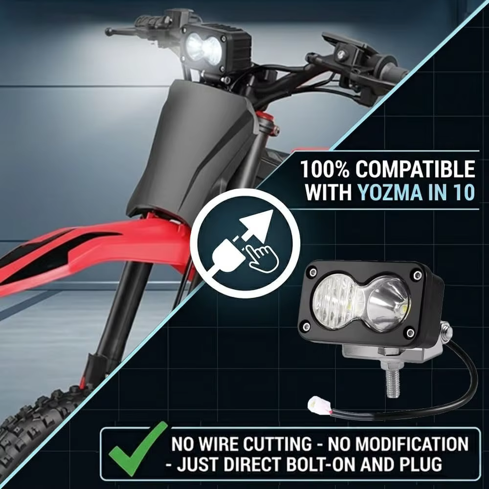 Phare de vélo électrique 20W 6000-6500K blanc étanche