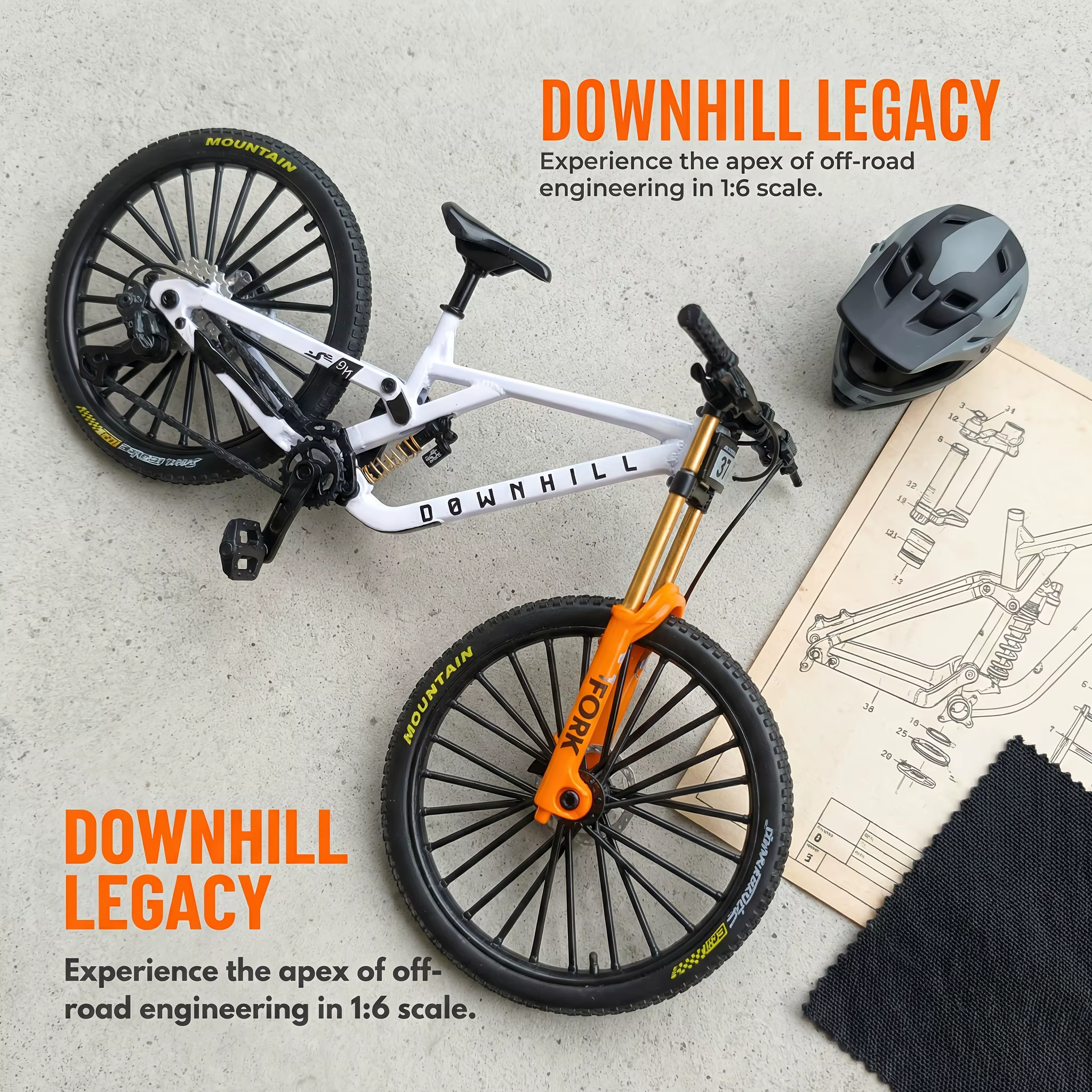 Modèle miniature de vélo de montagne en alliage à l'échelle 1:8