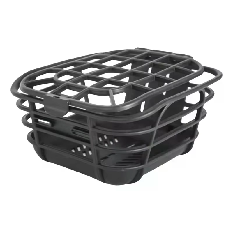 Panier de vélo anti-extrusion noir ; Grande capacité ; Conception avant amovible ; Convient aux vélos électriques