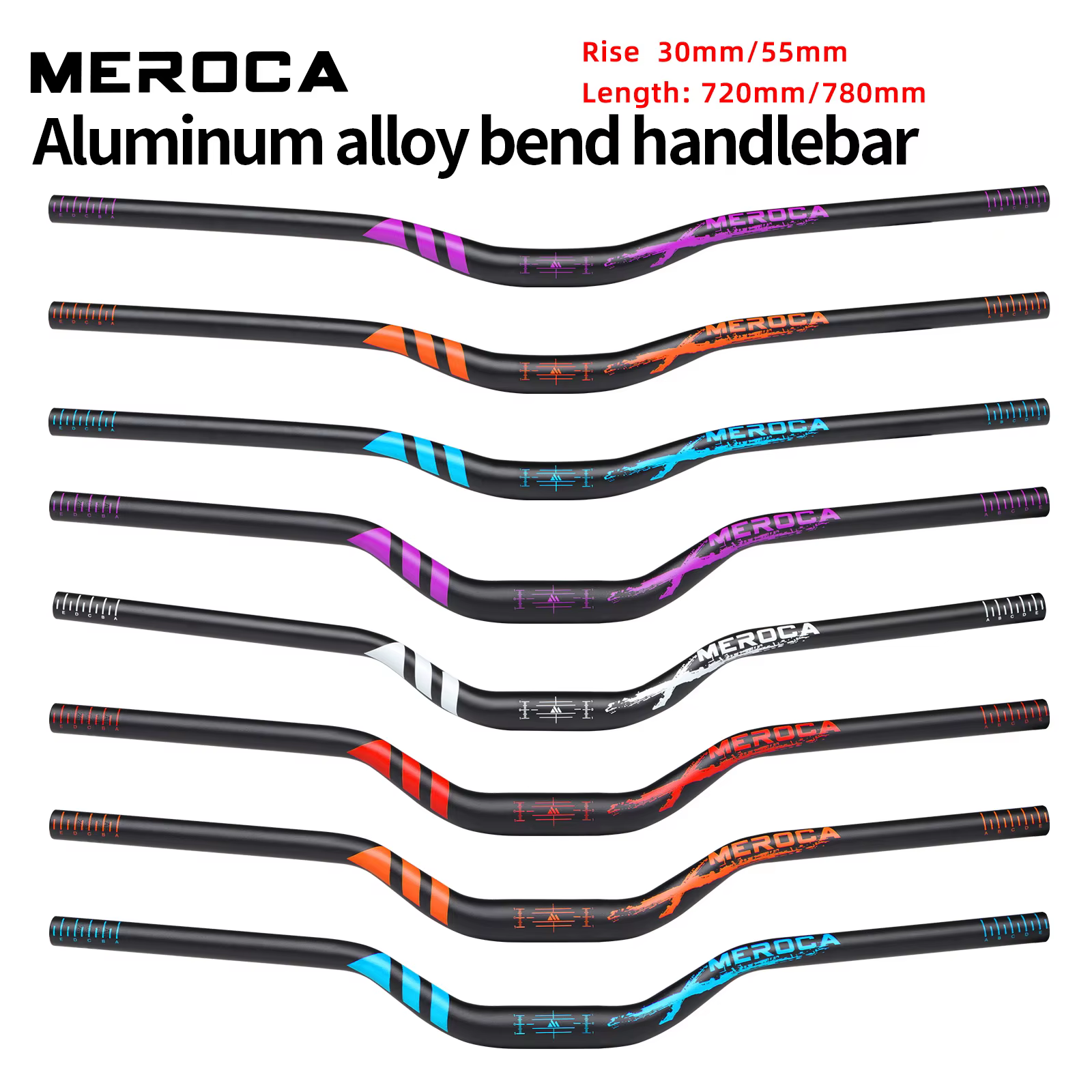 MEROCA guidon de vélo 31.8mm hauteur 30mm/55mm longueur 720mm/780mm alliage d'aluminium haute résistance pour
