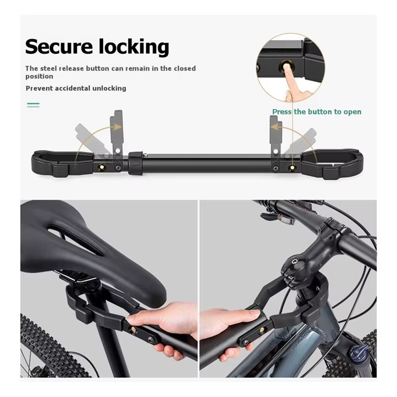 【TRAVEL ESSENTIAL】CXWXC Porte-vélo réglable avec barre transversale, adaptateur de tube supérieur pour vélos électriques, vélos de montagne à suspension intégrale
